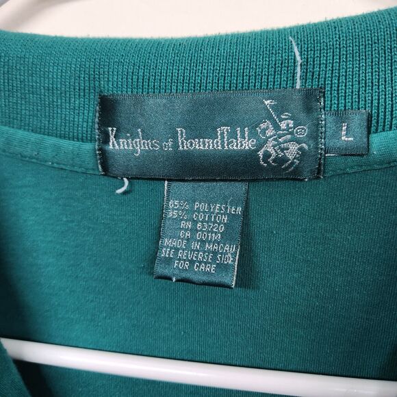 Vintage Knights Of The Round Table Polo Shirt Men's Large Green 1375 - Picture 5 of 9